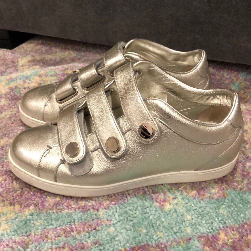 Jimmy Choo silver sneakers